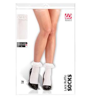 Socks Ankle White Lace With Ruffle Bobby1950s