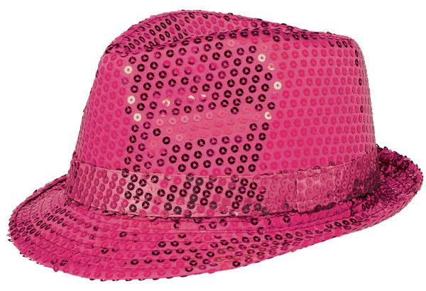 Pink Fedora Sequin Hat