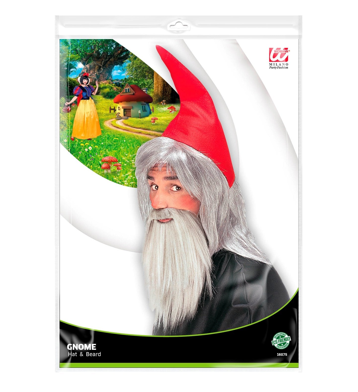 Hat Gnome Red Hat with Grey Wig & Beard