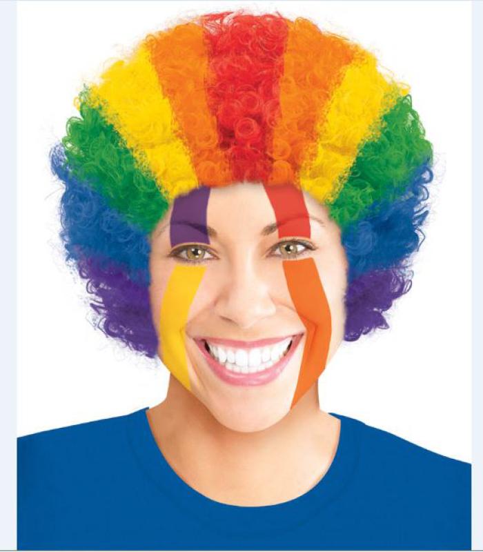 Wig Clown Curly Rainbow