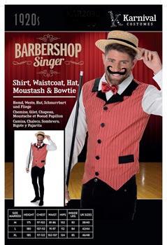 Costume Adult Barber Shop Western Mixed- Discontinued Last Chance