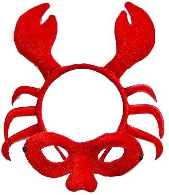 Animal Costume Headband & Mask Set Crab Deluxe Under the Sea