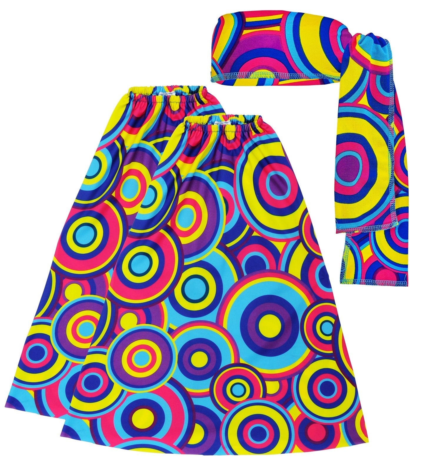 Costume Set Adult 1970s Groovy Bubbles Headband & Leg Warmers