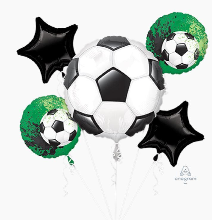 Balloon Bouquet Foil Soccer/Football Goal Getter Pack of 5 Balloons