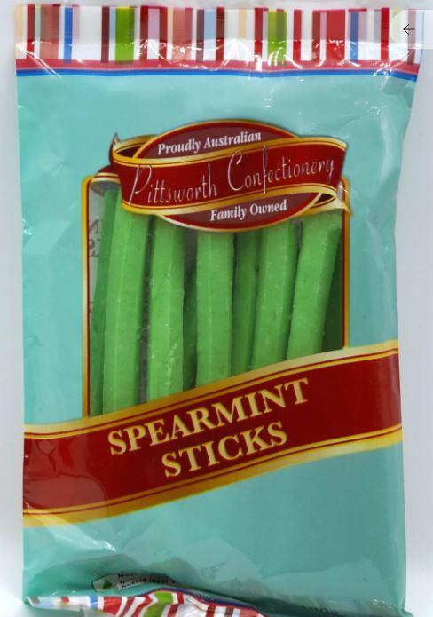 Confectionary Lollies Sticks Spearmint 100g Pittsworth Confectionery