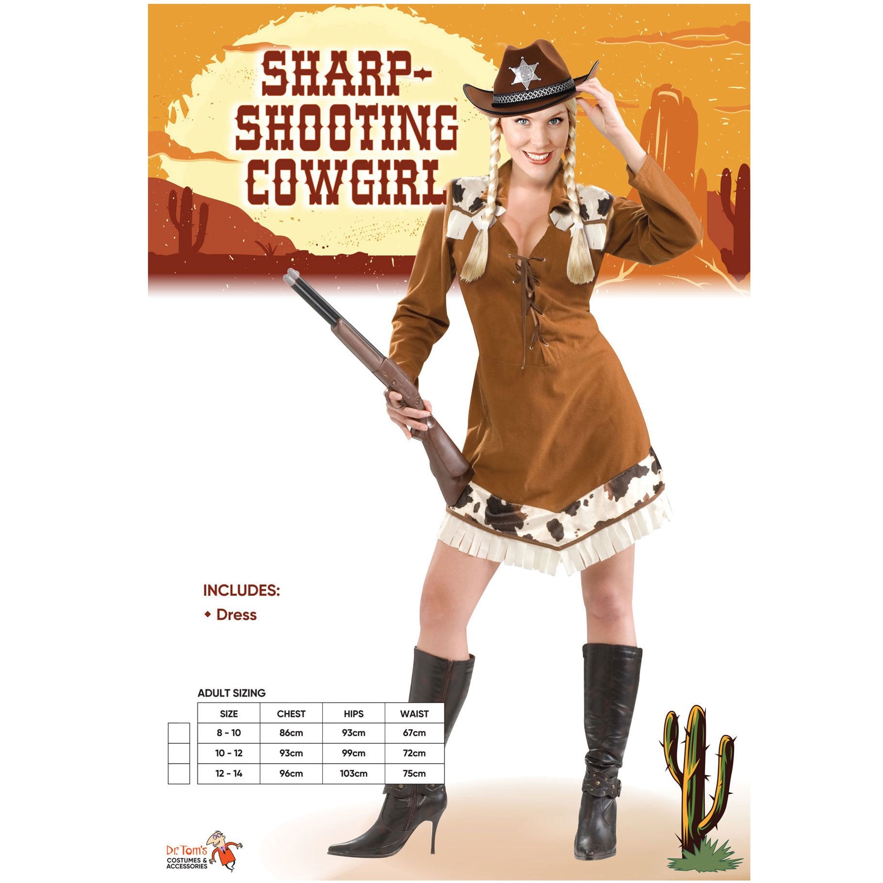 Costume Adult Dress Cowgirl Sharpshooter
