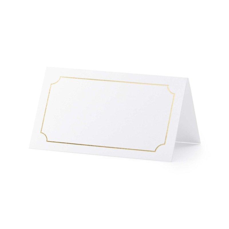 Place/Name Cards White With Gold Edge Wedding/Special Event Pk/10