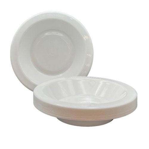 Bowls 18cm White Reusable Plastic Pk/20