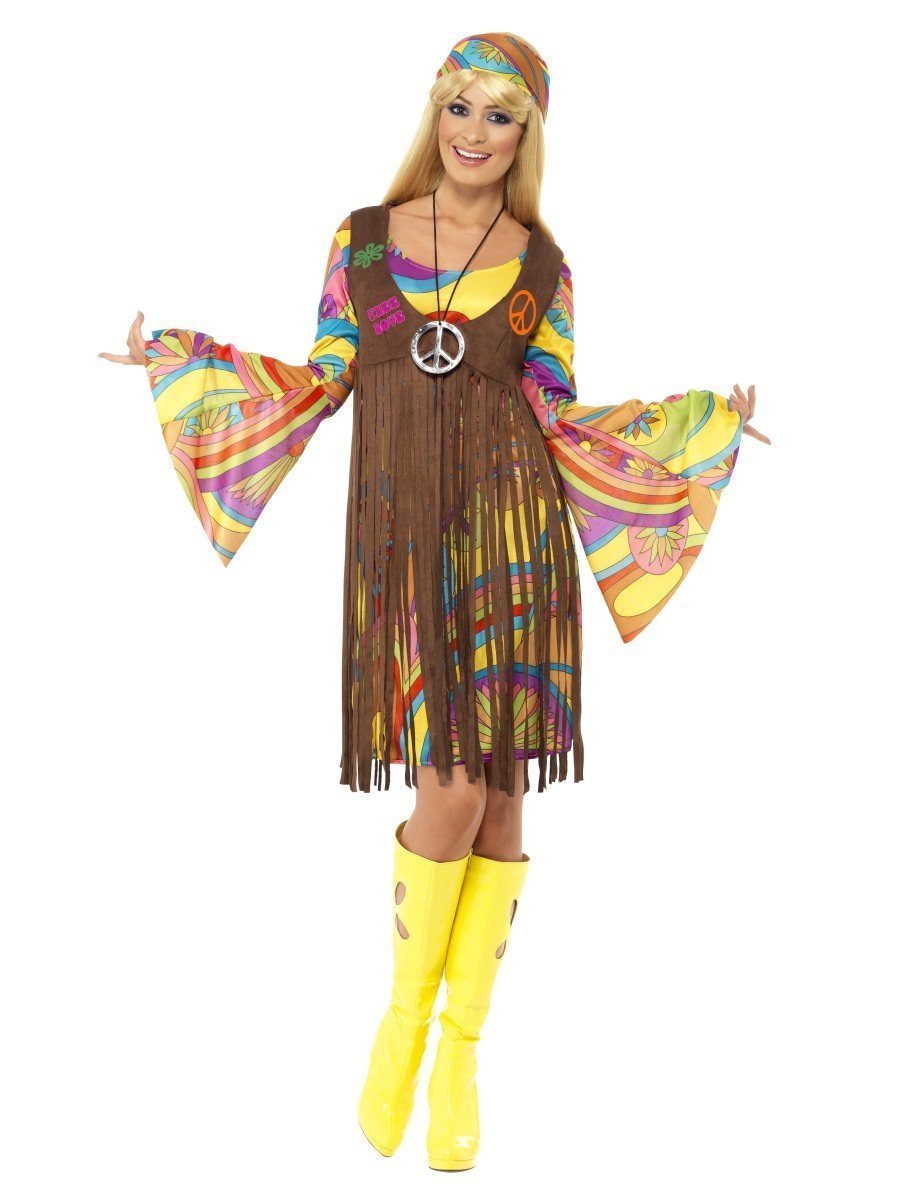 Costume Adult 1960s Groovy Lady With Vest Large