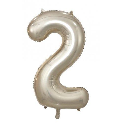 Balloon Foil Megaloon Number 2 Champagne Gold 86cm - Last Chance