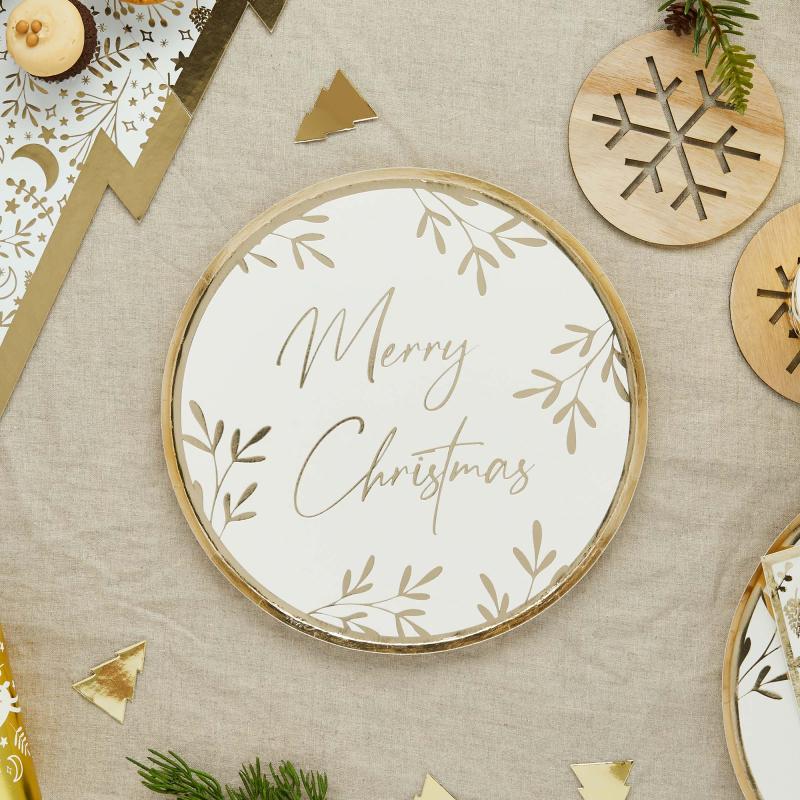 Plates Merry Christmas Festive Folklore 22.5cm Pk/8
