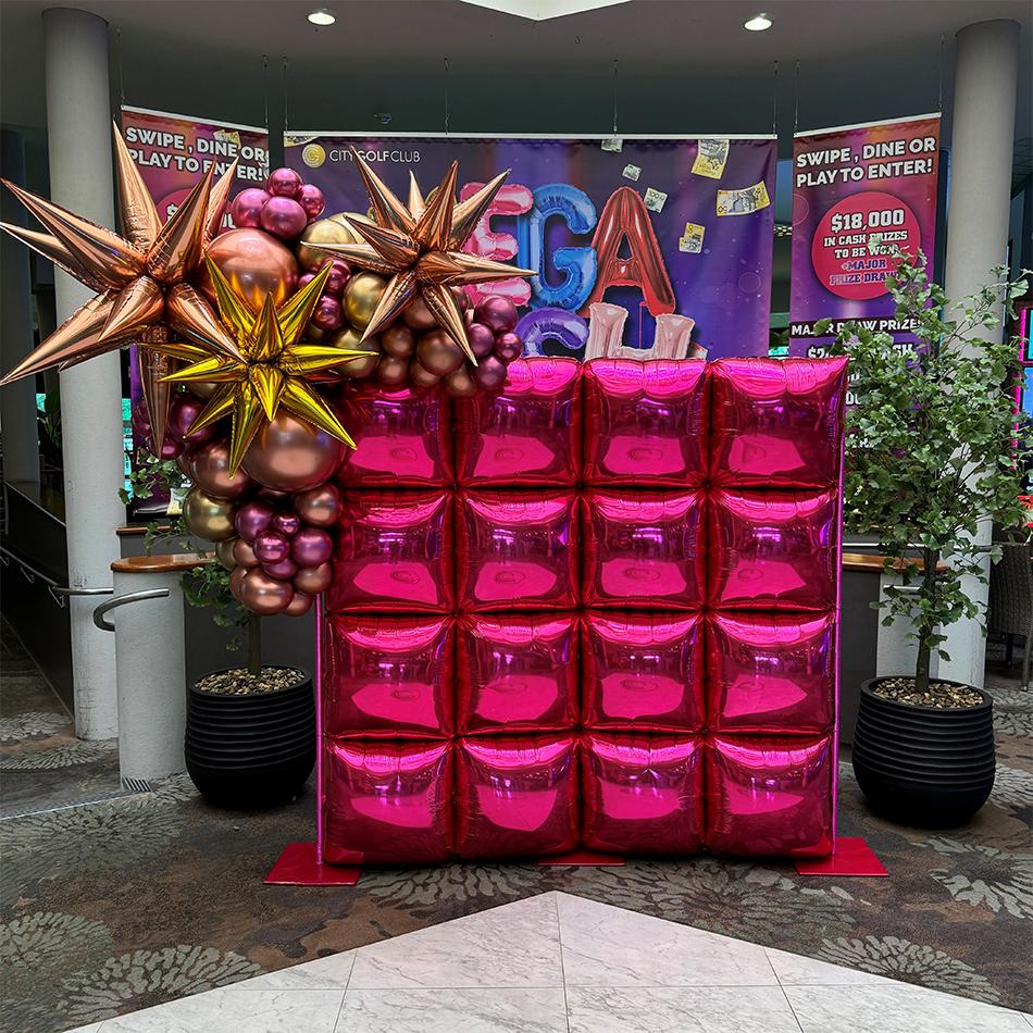 Balloon Wall Panel Backdrop 1.8m x 1.8m & Elegant Organic Balloons