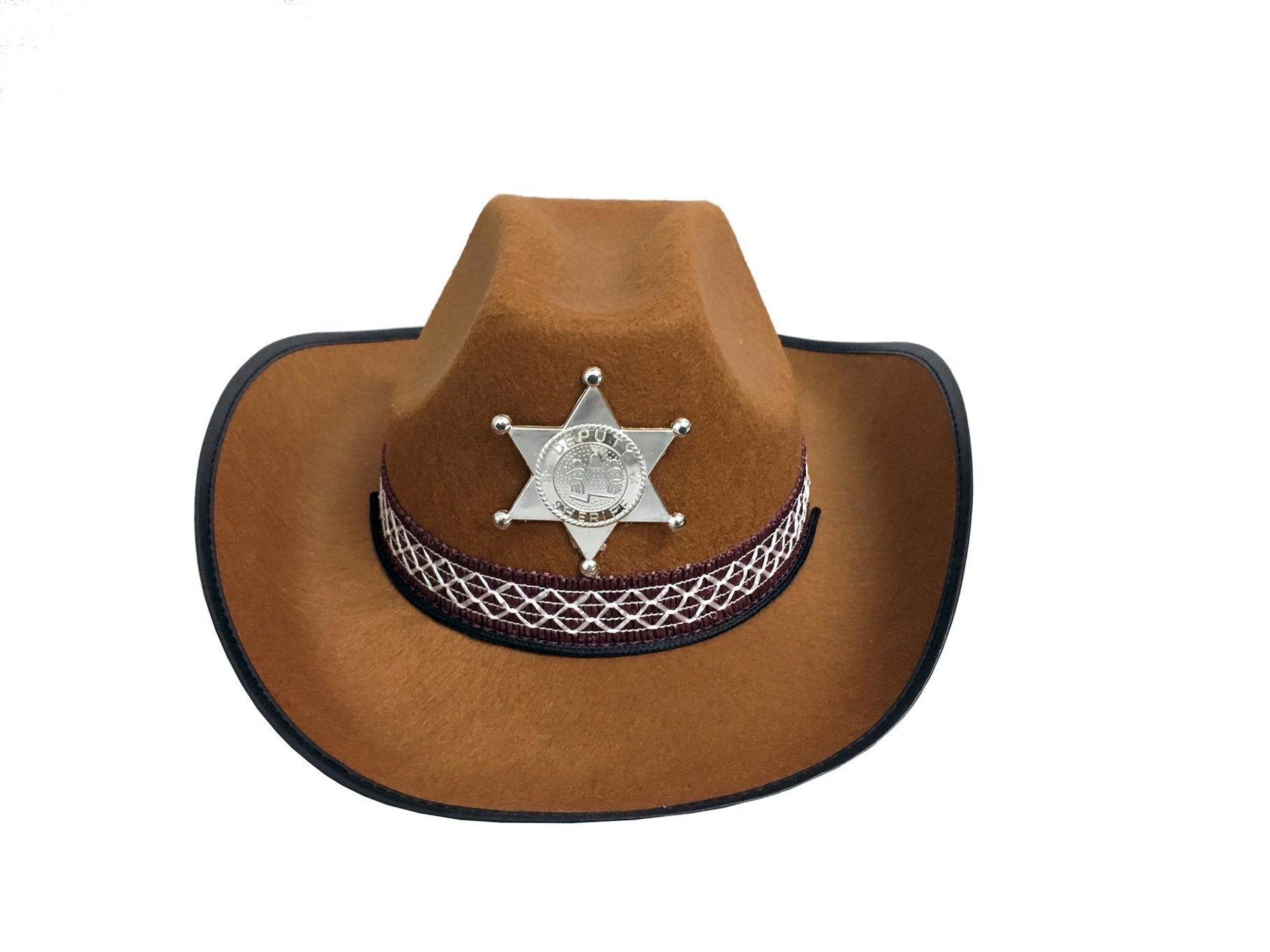 Hat Cowboy/Cowgirl Brown Inc Sherrif Badge