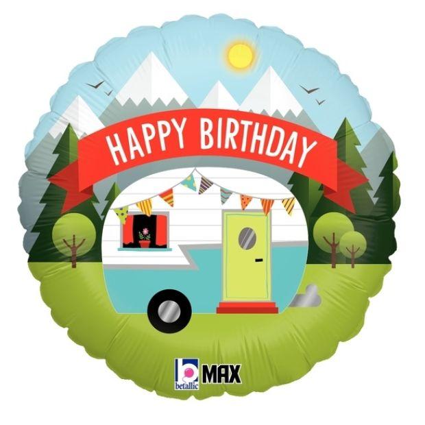 Balloon Foil 45cm Happy Birthday Camper - Last Chance Buy