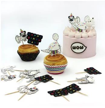 Cupcake Kit Happy Birthday Dogs Party Cases and Toppers Pk/24