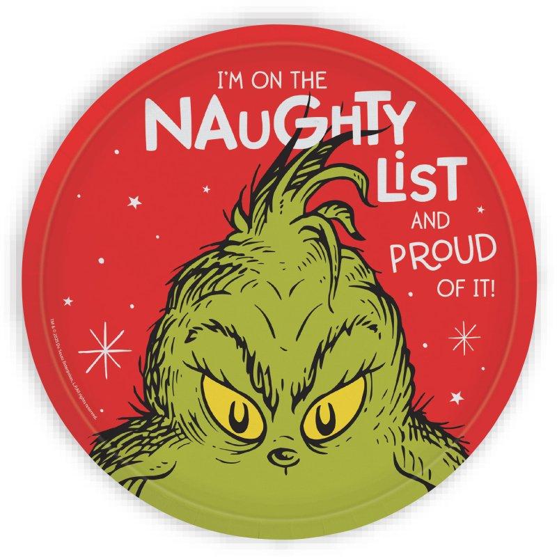 Plates Christmas Grinch Paper 23cm Pk/8 FSC