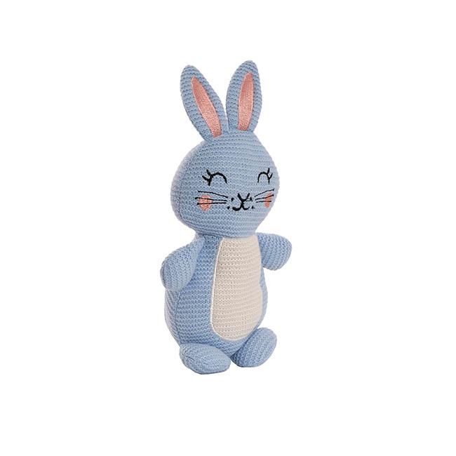 Baby Soft Toy Gift Rosie Knitted Bunny Rabbit Plush Blue 29cm High