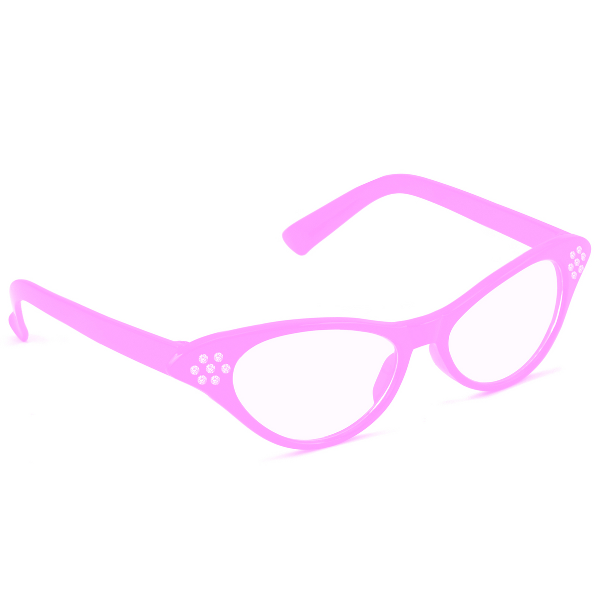 Glasses 1950s Rhinestone Pink - LAST CHANCE