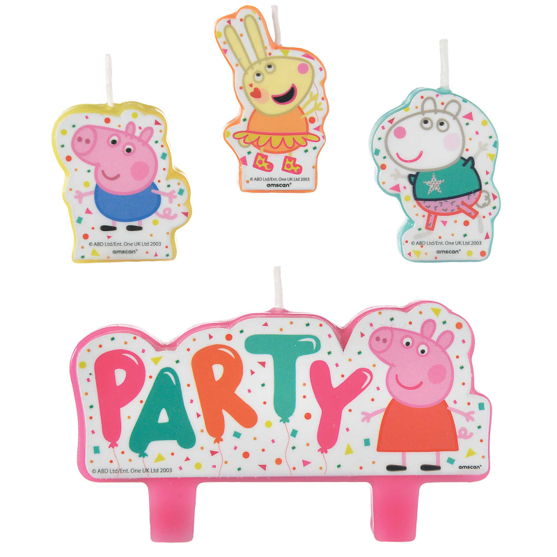Peppa Pig Confetti Candle Set Pk/4 - Last Chance Buy