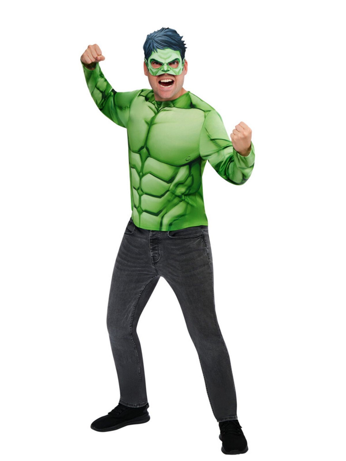 Costume Hulk Adult Shirt Top & Mask Medium / Large