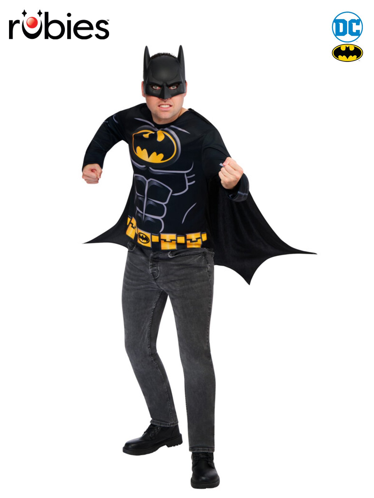 Costume Adult The Batman Top Cape & Mask Medium Large