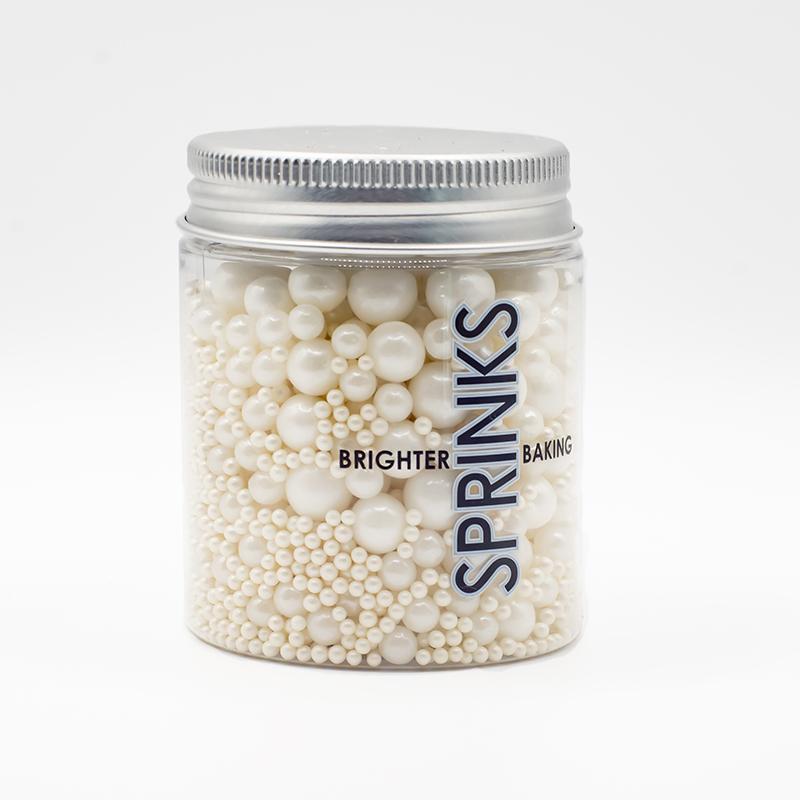 Round Ball Sprinkles Pearl White Bubble Bubble 75g