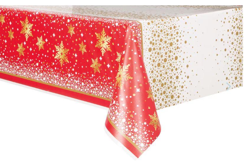 Tablecover Rectangle Gold/Red Sparkle Christmas