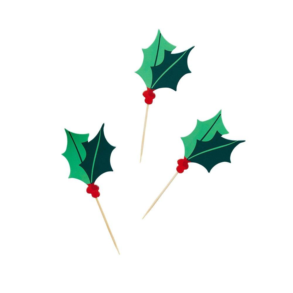 Food Picks/Cake/Cupcake Toppers Christmas Pk/12 12cm High