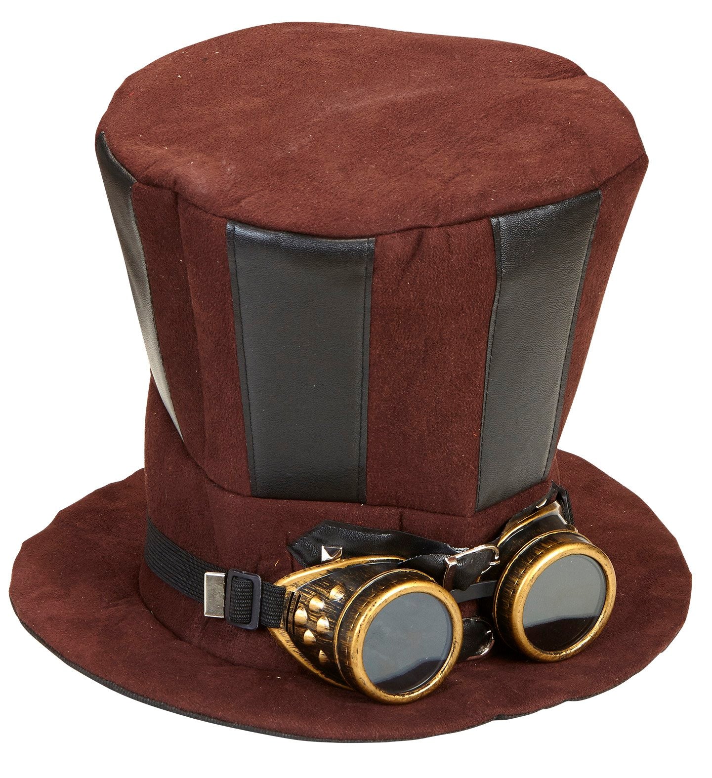 Hat Top Brown With Goggles Steampunk 1880s Soft Material