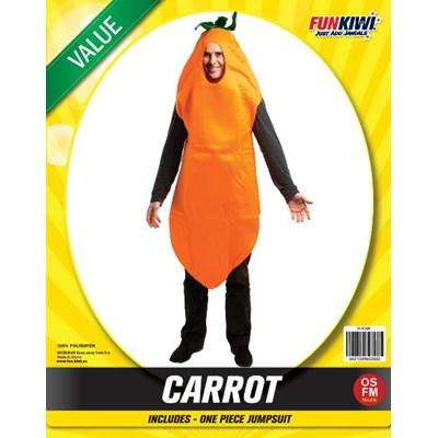 Costume Adult Food Vegetable Carrot One Piece Jumpsuit One Size Fits Most