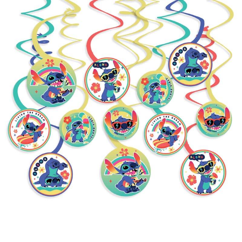 Lilo & Stitch Hanging Spiral Paper Decorations Disney Pk/12