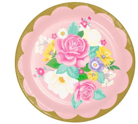 Floral Tea Party Large Plate 22.2cm Pk/8
