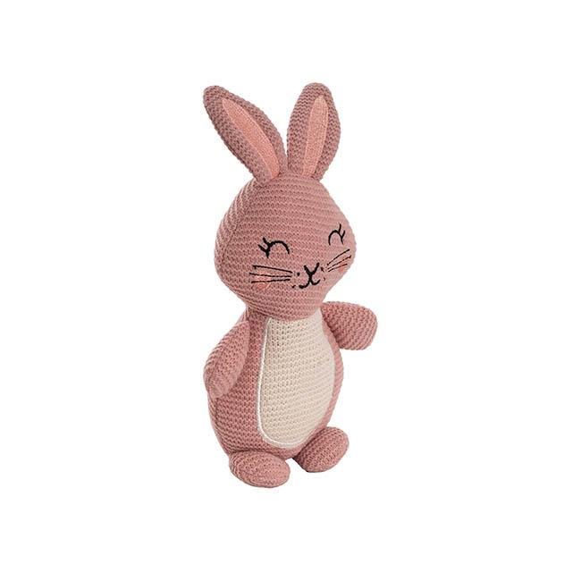 Baby Soft Toy Gift Rosie Knitted Bunny Rabbit Plush Pink 29cm High