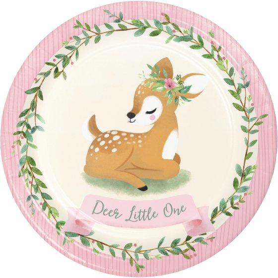 Deer Little One Paper Plate 22cm Pk/8 First Birthday