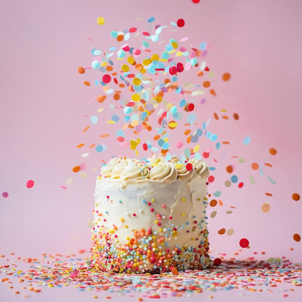 Edible Wafer Decorations Multi Rainbow Coloured Confetti Cake/Cupcake 9g
