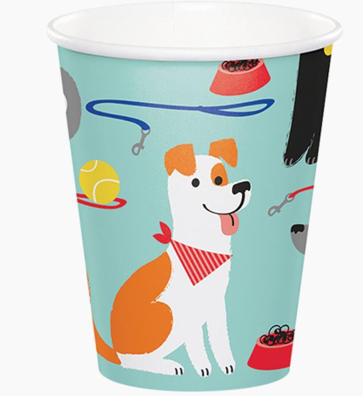 Dog Party Paper Cups 266ml Pk/8