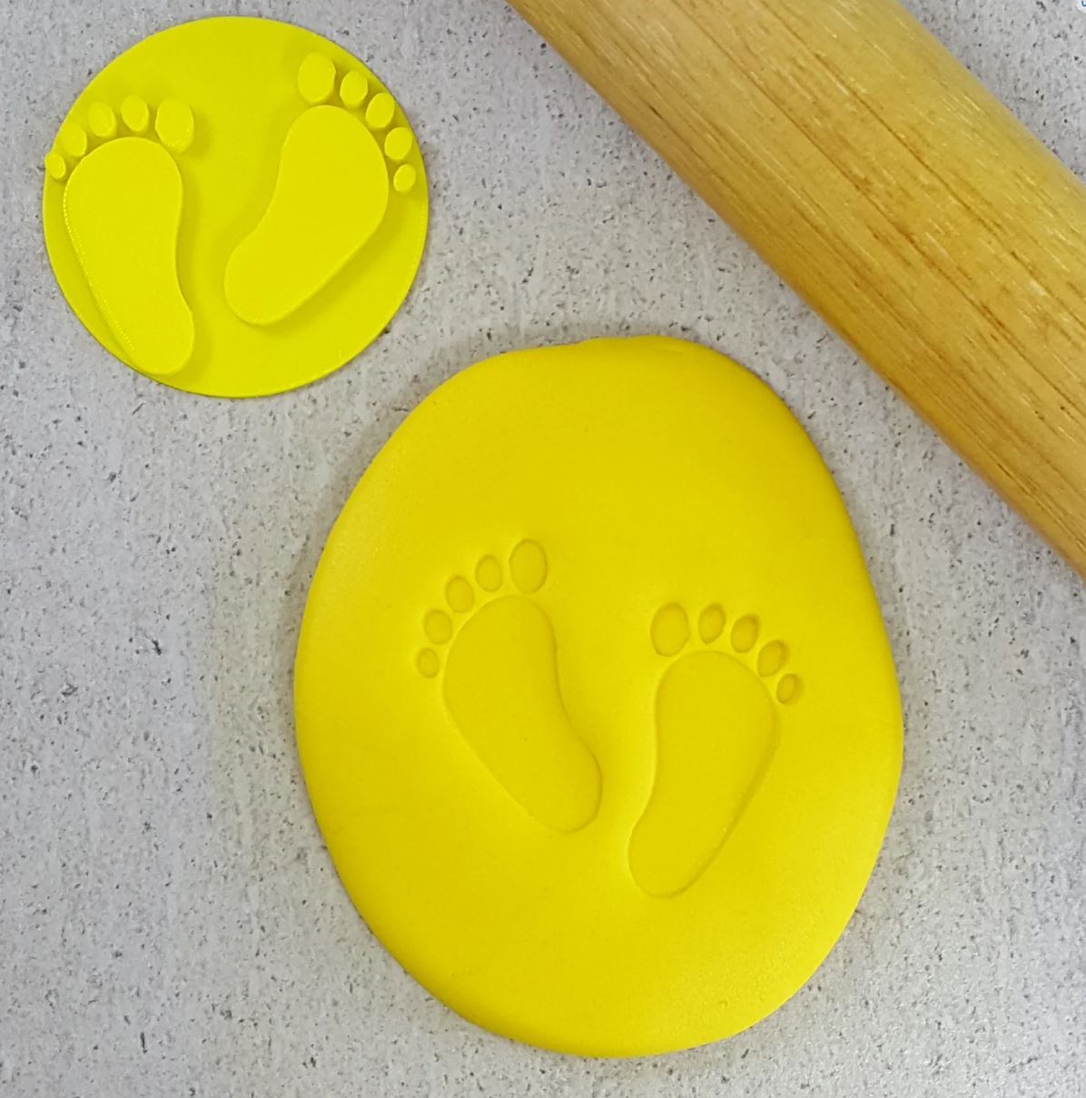 Baby Feet Cookie/Biscuit Cutter Embosser 60mm