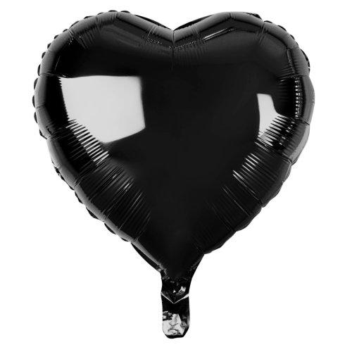 Balloon Foil 45cm Heart Onyx Black