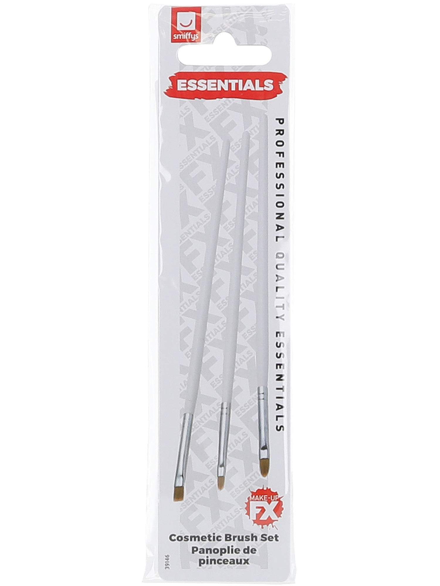 Make Up/Face Paint Brush Set White Pk/3