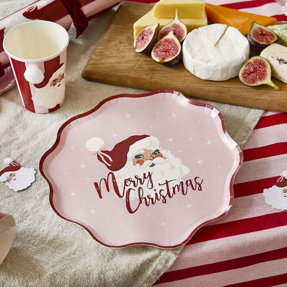 Plates Christmas Santa Baby Paper 23cm Pk/8