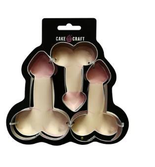 Cookie Cutters Penis Shaped Pk/3 Cake Craft