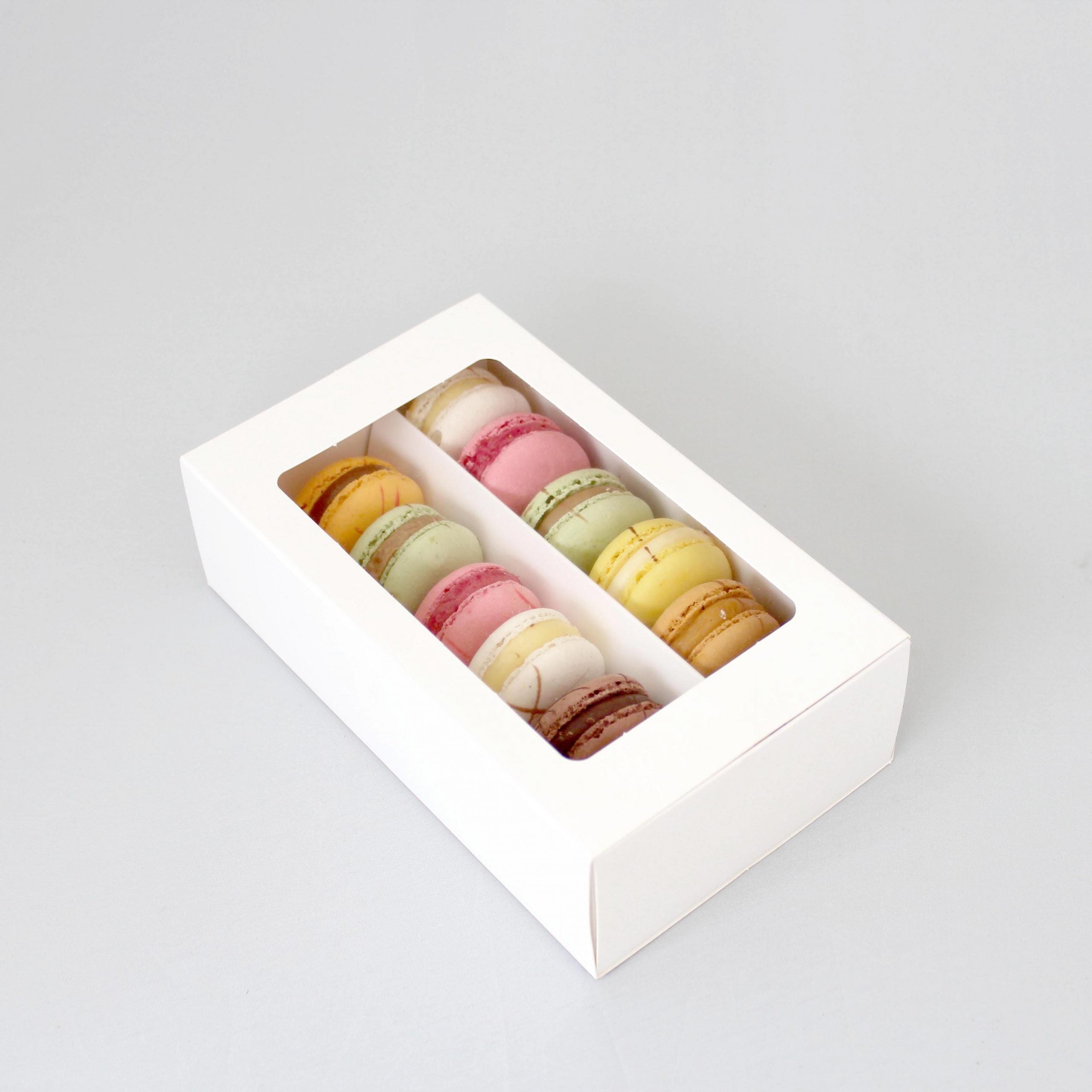 Biscuit 12 Macaron Box & Window Lid Pk/10