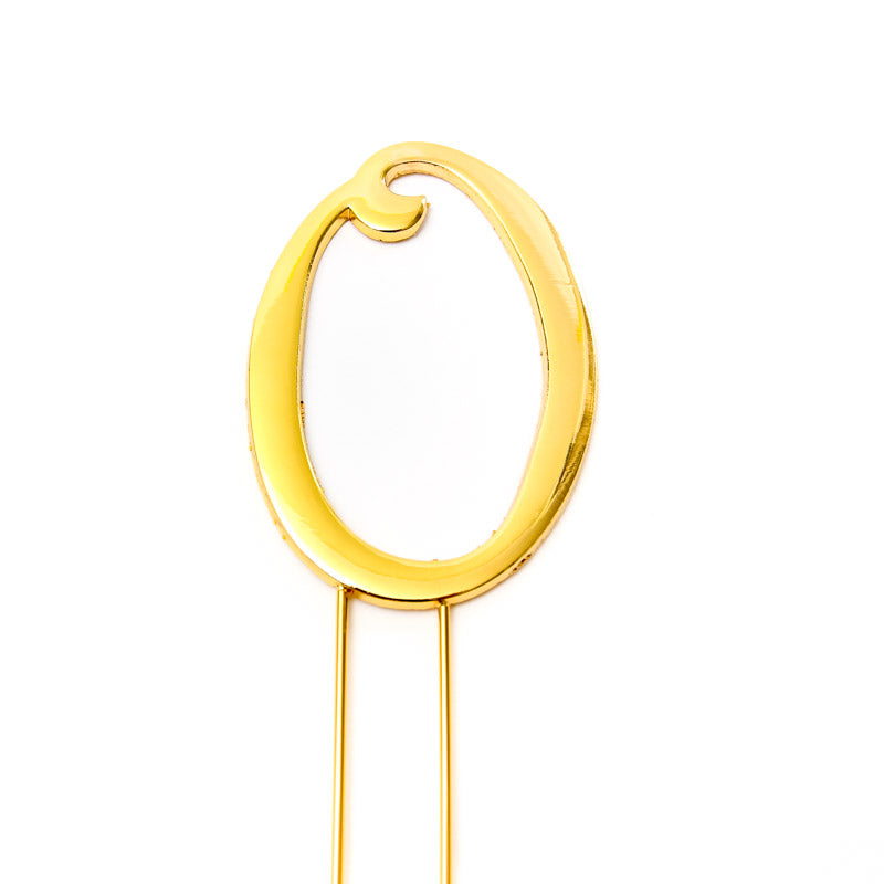 Cake Topper Gold 7cm Number 0