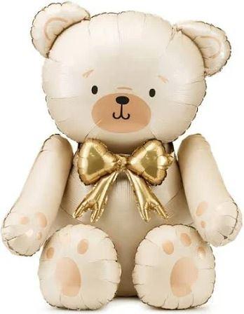 Balloon Foil Shape Teddy Bear Cream 84cm x 74cm
