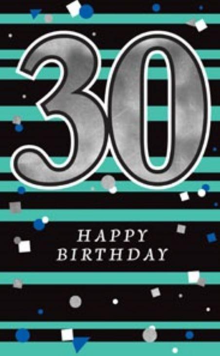 Greeting Card Happy 30th Birthday Green