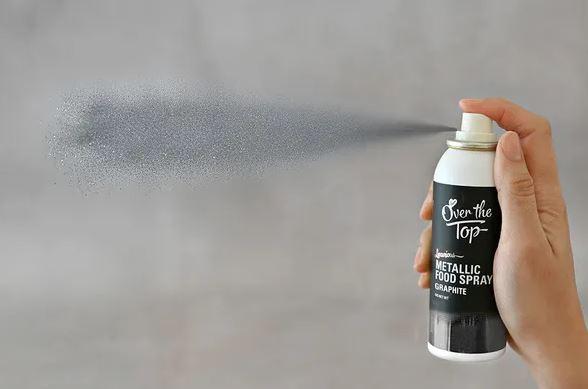 Edible Food Spray Metallic Graphite Grey/Black 48g Cake Decorating