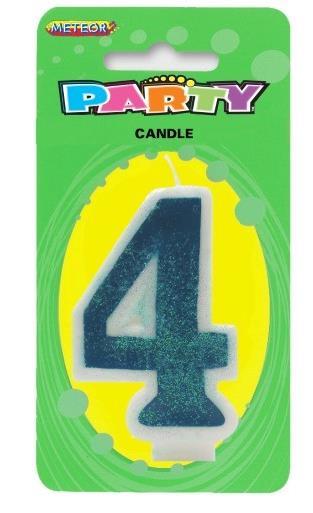 Candle Number 4 Blue