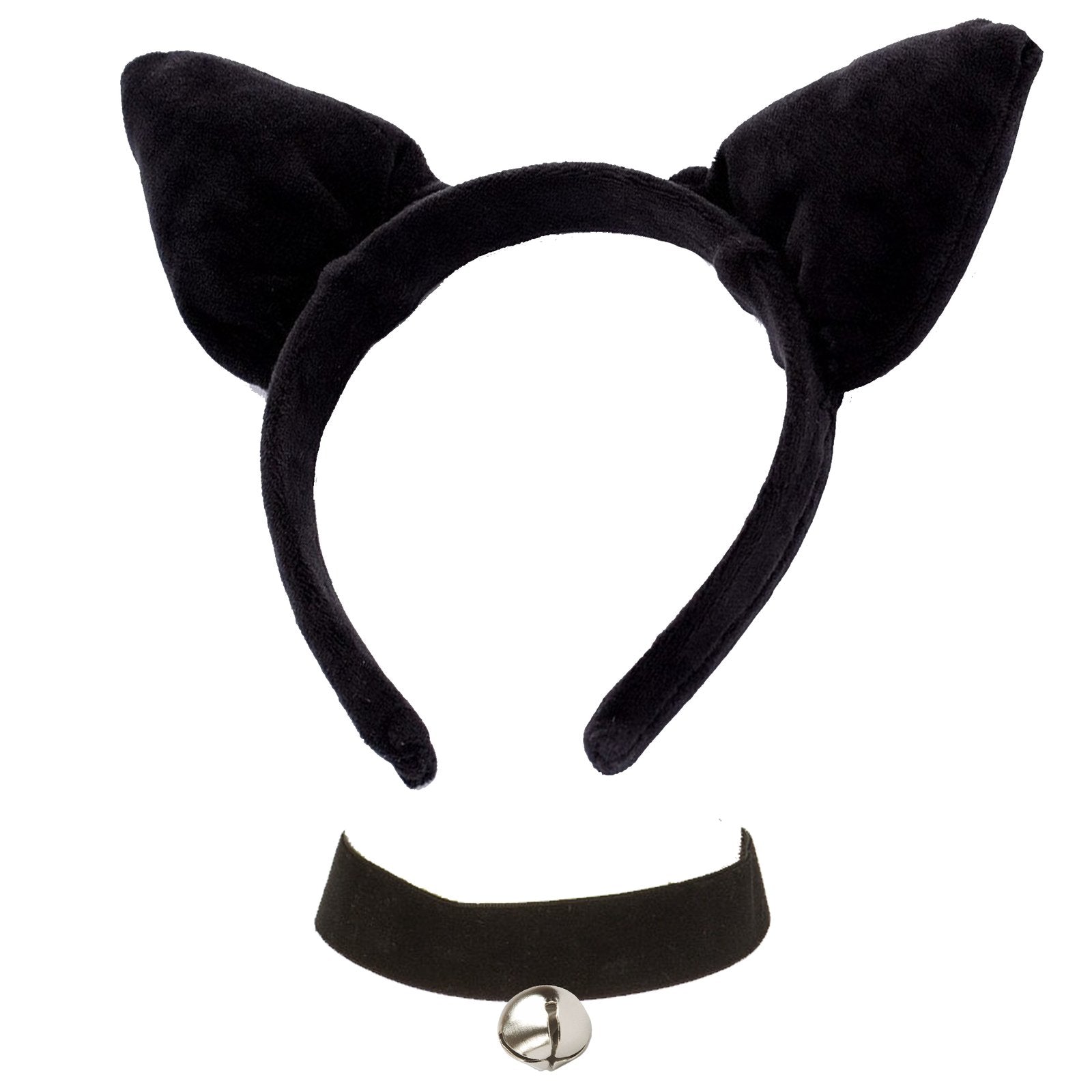 Cat Ear Headband And Collar With Bell Set