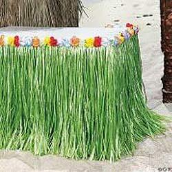 Table Skirt Hawaiian Green Grass 73cm X 2.74m- Discontinued Line