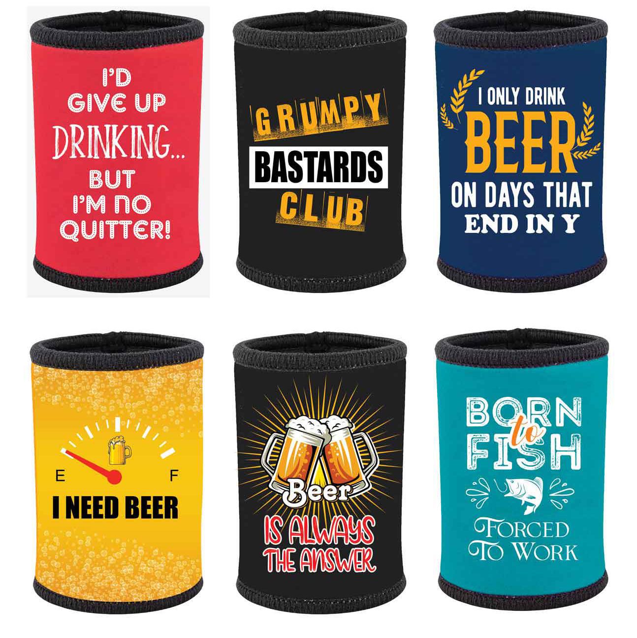 Gift Novelty Funny Naughty Beer Stubby Holder Monkey Biz Assorted Designs